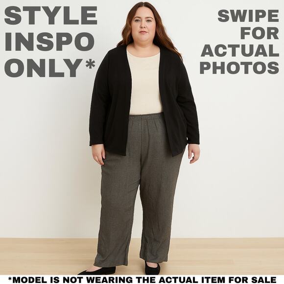 NWT 18W Alfred Dunner Brown/Gray Pull On Pants [0333] - Picture 2 of 9